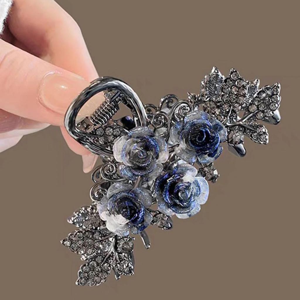 1 Pcs Fashion Ink Water Diamond Rose Flower Hair Claws For Women Girls Party Hair Accessories