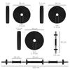 Adjustable Weight Barbell & Dumbbells Set Free Weights Strength Muscle Exercise Home Gym Training, Black and Green