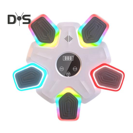 

Музыкальный боксерский тренажер Настенный Bluetooth-совместимый электронный смарт-светодиодный боксерский тренировочный мишень для бокса Оборудование для тренировок в домашнем спортзале A белый