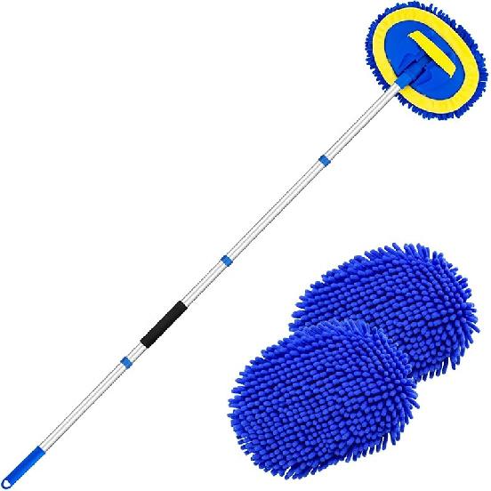 Ordenado 62" Car Wash Brush Kit Mitt Mop Sponge with Long Handle Chenille Microfiber Car Cleaning Brush Kit Supplies Car Washing Mop Kit Car Care Kit
