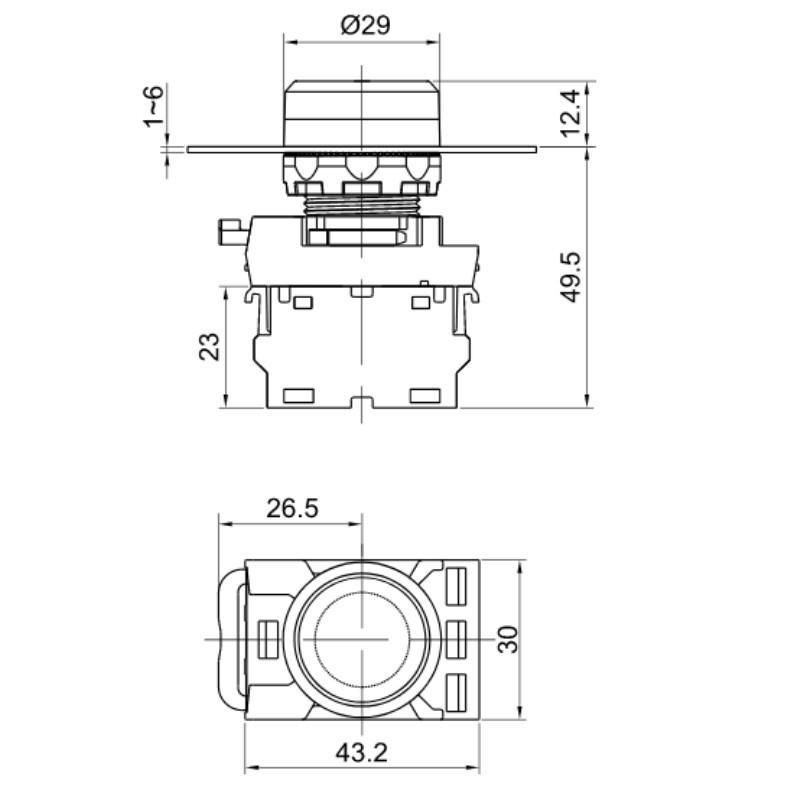 Standard Concealed Pushbutton NYG3-B Blue
