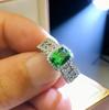 Advanced Sense Cultivation Ruby Ring Feminine Style Engraved Rhombus Sapphire Open Ring