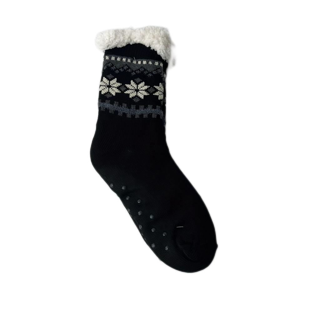Winter Socks Mens Thermal Warm Short Plus Velvet Soft Non Slip Floor Fuzzy Fluffy Sock Male Leaf  New In Gift Christmas