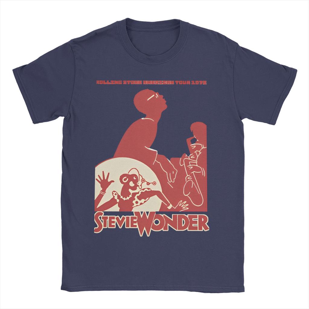 Herren 2025 Heißer Sommerverkauf STEVIE WONDER T-Shirt Reine Baumwolle Kleidung Neuheit Kurzarm O-Ausschnitt T-Shirts Sommer T-Shirt