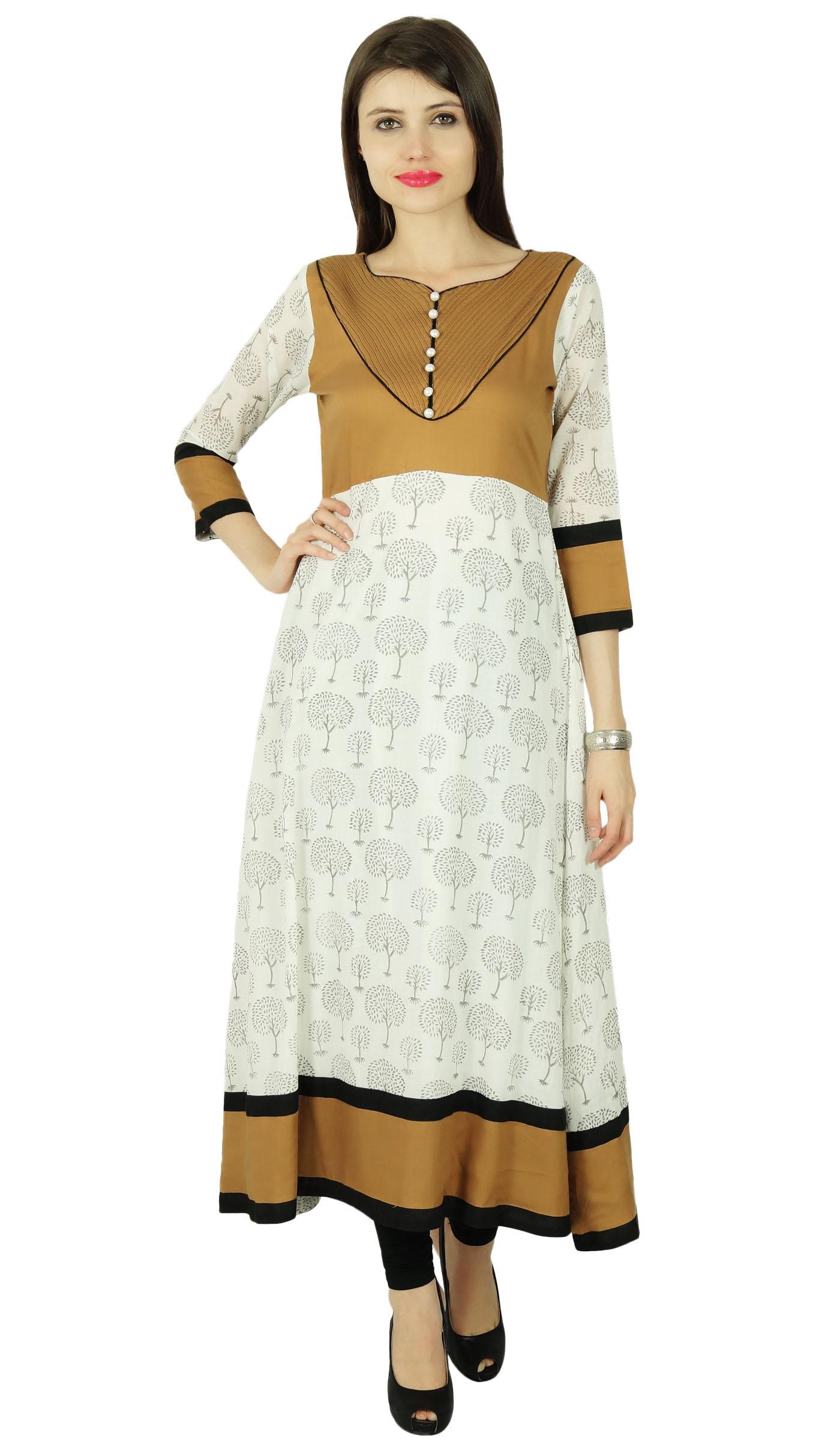 

Phagun Tree Kurta Women Ethnic Kurti Cotton Top Tunic Dress 8 off білий колір
