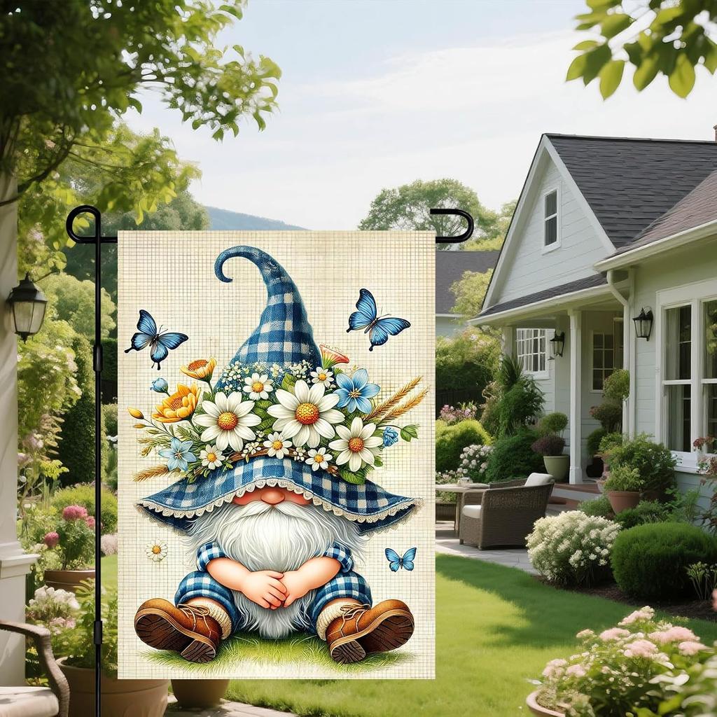 IVN Spring Garden Flag 12x18 Inch Double Sided Outdoor Yard Flag for Outside Home Front Door Lawn Porch Patio Welcome Decor