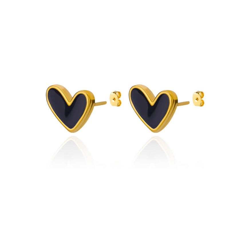 

Simple zircon love ear buckle women s fashion titanium steel stud earrings high-end temperament earrings niche hot-selling