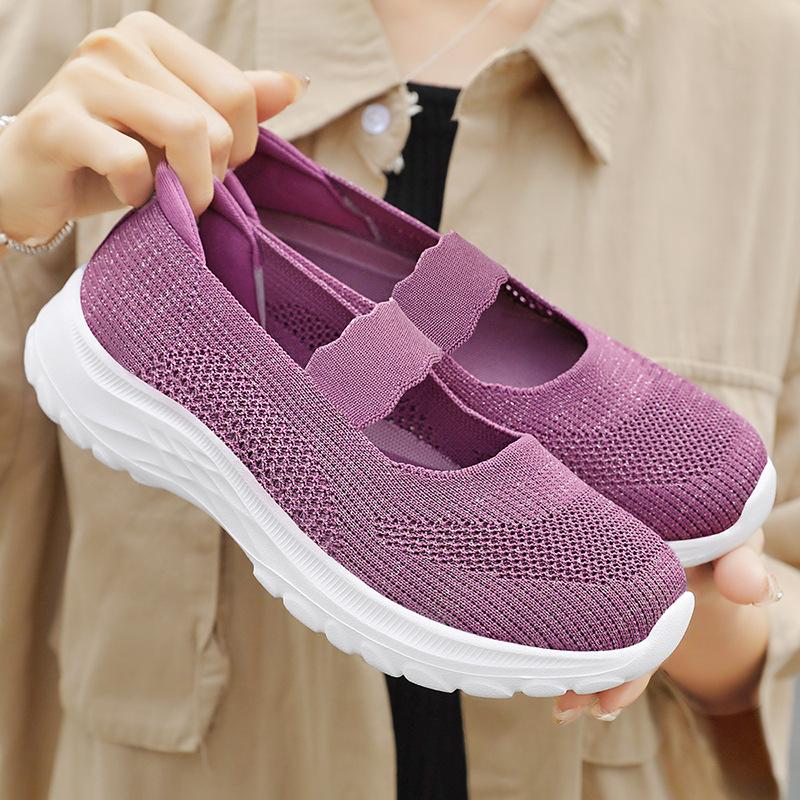 Women's Shoes Summer Stylish Mom Shoes Women's Shoes New Old Beijing Cloth Shoes Soft Bottom Leisure Shoes for the Elderly