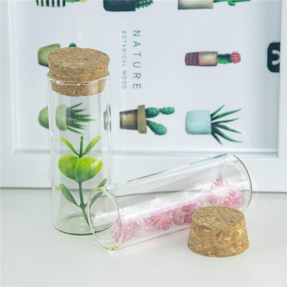 [None] 12 Clear Glass Test Tubes with Cork Stoppers, Storage Bottles, Decorative Bottles, Laboratory Bottles - 25ml - 27x70mm