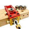 2 In 1 Aluminum Alloy Screw Jig Adjustable Cross Dowel Woodworking Bed Cabinet Drill Guide