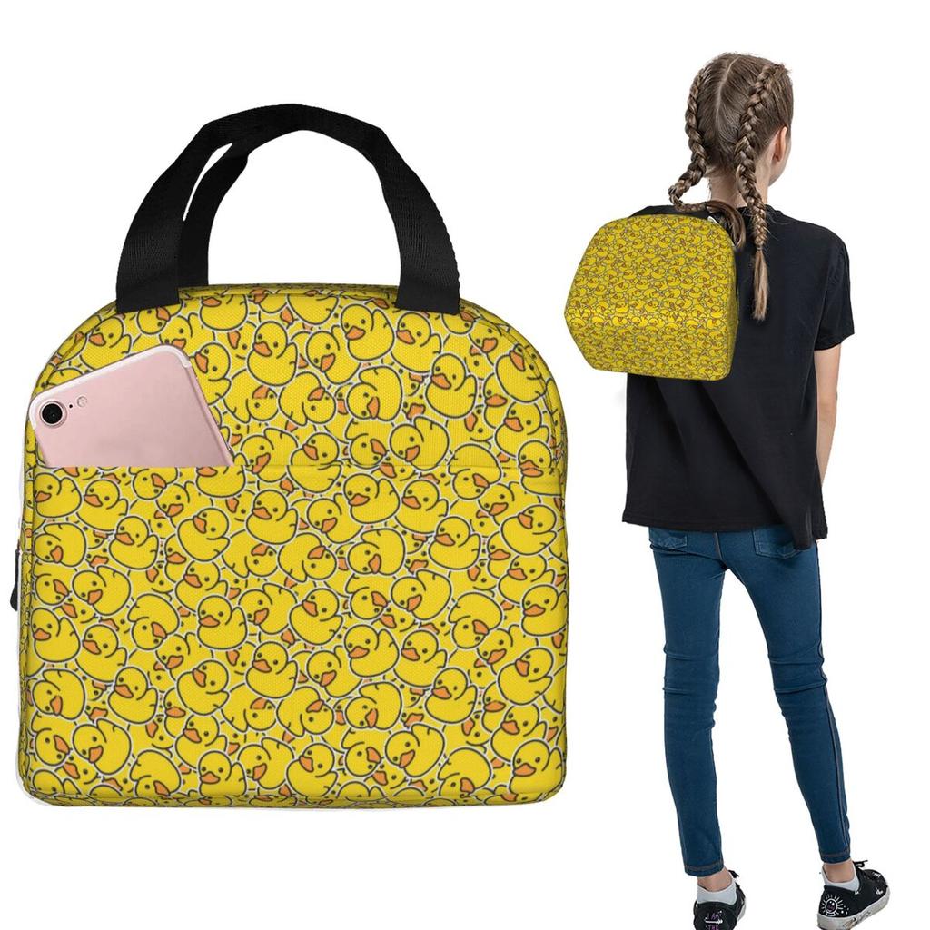 Yellow Classic Rubber Duck Insulated Lunch Bag for Women Kids Leakproof Food Boxes Thermal Lunch Box Tote
