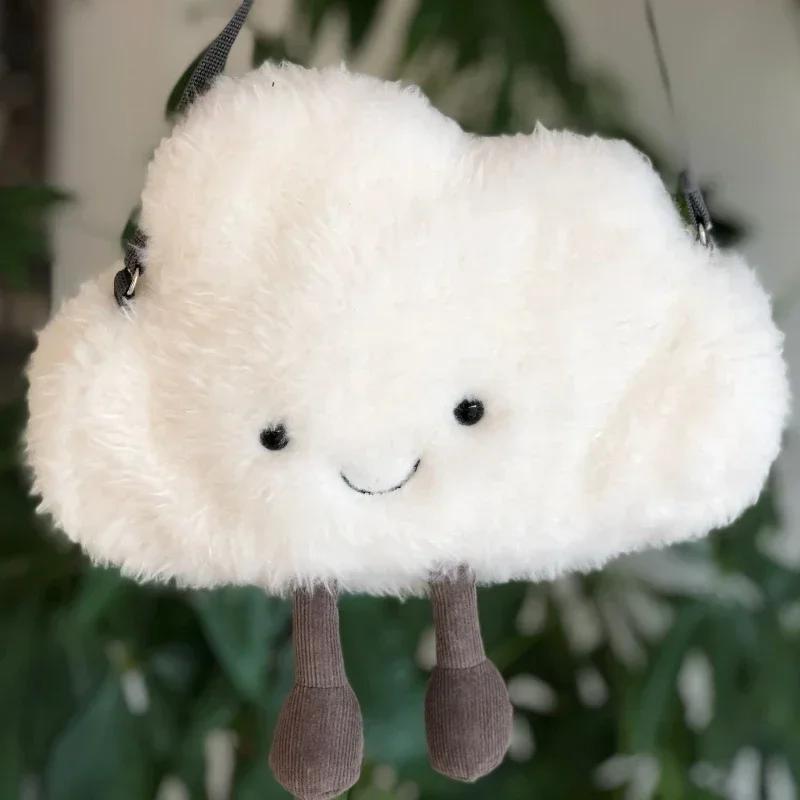 Cute Cloud Shoulder Bag Creative Kawaii Cartoon Plush Bags Fashion Cloud Crossbody Messenger Phone Lolita Women Purses Kid Gift