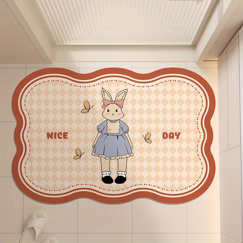 Cute Cartoon Anti-Slip Diatom Mud Bathroom Mat - Water Absorbent Foot Pad for Toilet Door
