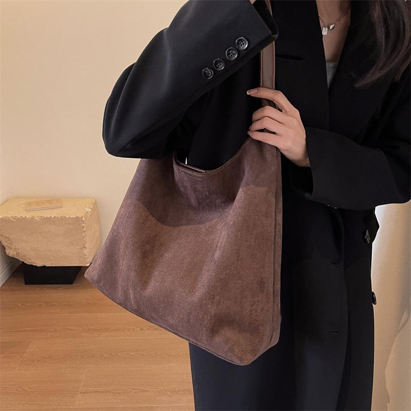 Retro-style ladies shoulder-to-back handbag, soft surface ladies bucket bag, handbag and handbag, designer bag, ladies handbag, bag