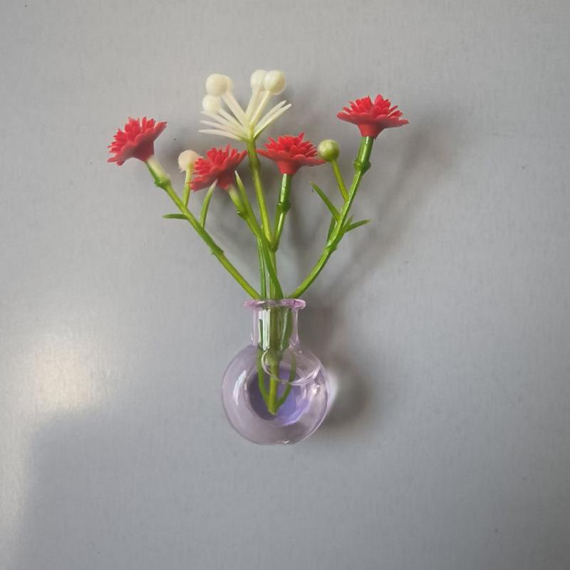 Süßes Rosa Blumen-Gürtel & Mini-Magnet-Vasen-Kühlschrank-Deko-Set