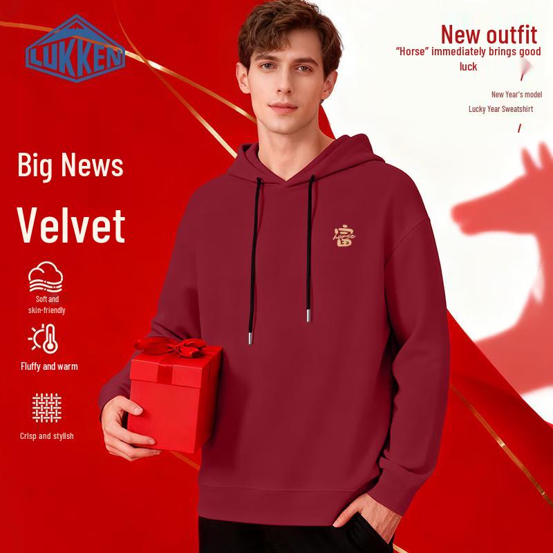 

LUKKEN Men s Year of the Horse Plush-Lined Hooded Sweatshirt 3XL