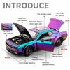 1:24 Scale Hellcat Sports Car Model Toy Shock Absorption Pull Back Doors Opened Supercar Models Children's Interactive Toys