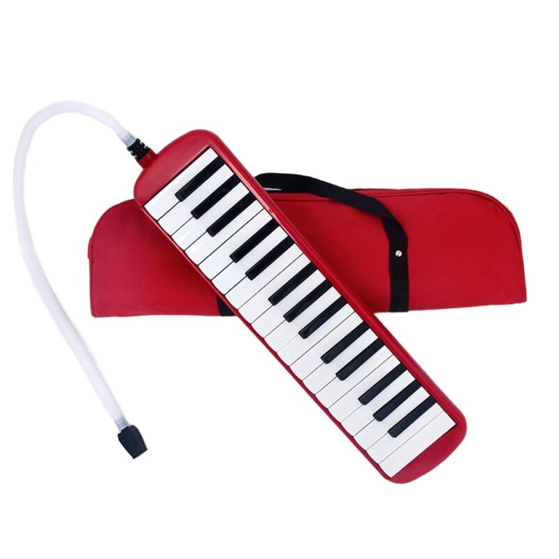 

Air Piano Keyboard Melodica with Carrying Bag, Mouthpiece, Key Stickers, Long Tubes 32 Key Melodica Musical Instrument червоний