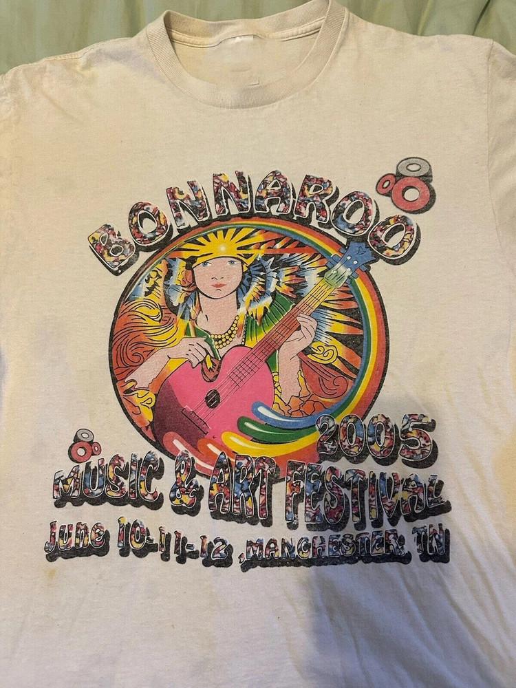 2005 Bonnaroo Festival T-Shirt White Cotton Unisex All size Unisex T-Shirt S