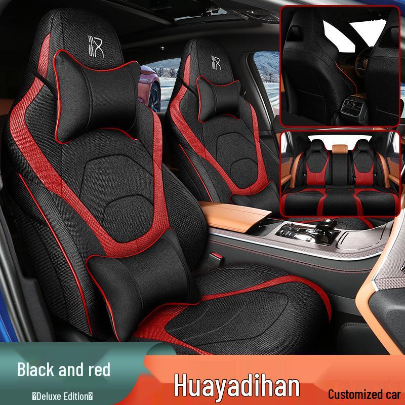 Breathable Linen Car Seat Cover for BYD Han: 5-Seater, All-Season, Full Surround Universal Cushion