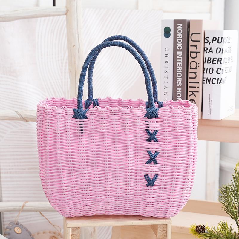 

Бытовая корзина для пикника для хранения, корзина для покупок для ванной, плетеная корзина, корзина для овощей, подарочная корзина, сувенир, корзина для ванной, ручная корзина Height 21cm фиолетовый