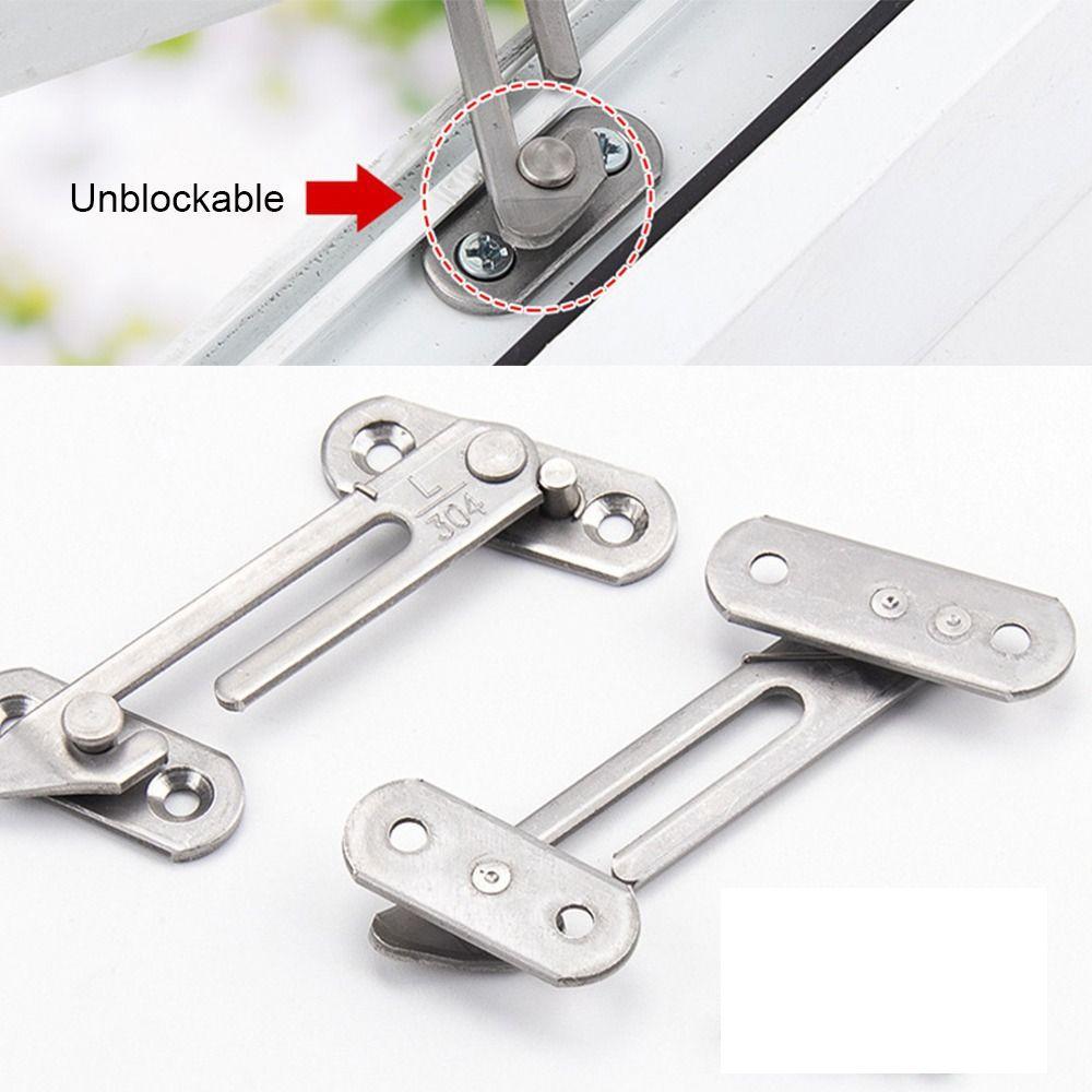 1Pc Stainless Steel Window Hook Latches Adjustable Window Protection Support Practical Casement Blocking Lock Protector Hardware