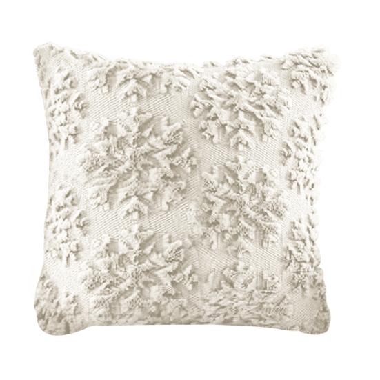 Throw Pillowcase 3D Snowflake Embroidery Hidden Zipper Closure Pillow Cover Bedroom Living Room