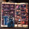 Dark Magic Bookcase Pet Tape Set With Clip, Waterproof Gothic Scrapbook Sticker Rolls
