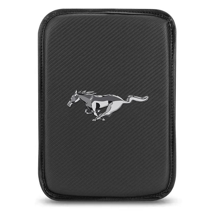 1Pcs Car Armrest Box Mats Leather Center Console Covers Styling For Ford Focus Mk2 Mk3 Fiesta Ranger Mondeo S-MAX Kuga Mustang