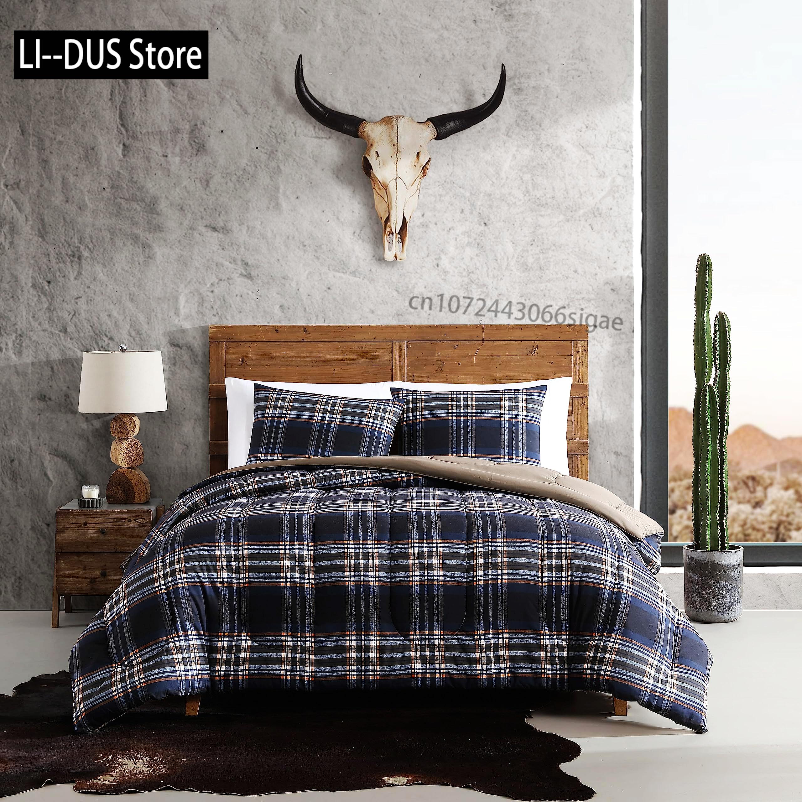 

Plaid Duvet Cover Set Striped Pattern Decorative 3 Piece Bedding Set with 2 Pillow Shams Queen King Full Size Home Decor EU single(135x200cm)