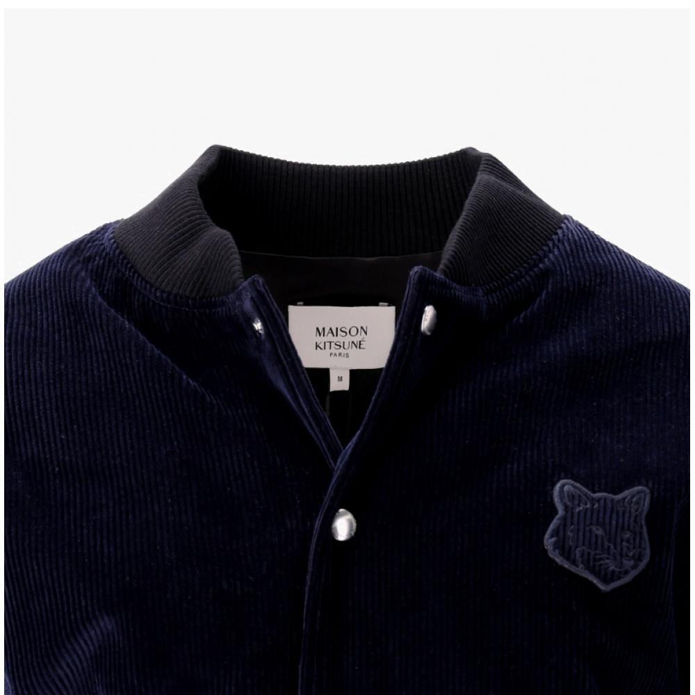 Maison Kitsune Mm02108ww0116 P480 Bold Fox Head Patch Corduroy Teddy Mens Jacket