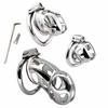 Stainless Steel Male Chastity Device Metal Cock Cage with Arc Penis Rings BDSM Gay Erotic Urethral Device Adult Erotic Sex Toys
