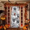 Halloween Door Cover Decoration Creepy Skull Ghost Front Porch Sign Banner for Garage Window Wall Backdrop Decor