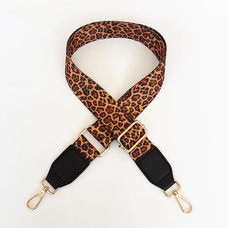 Bag Accessories 3.8 Wide Shoulder Strap Load-reducing Backpack Strap Leopard Print Bag Adjustable Leather Long Shoulder Strap