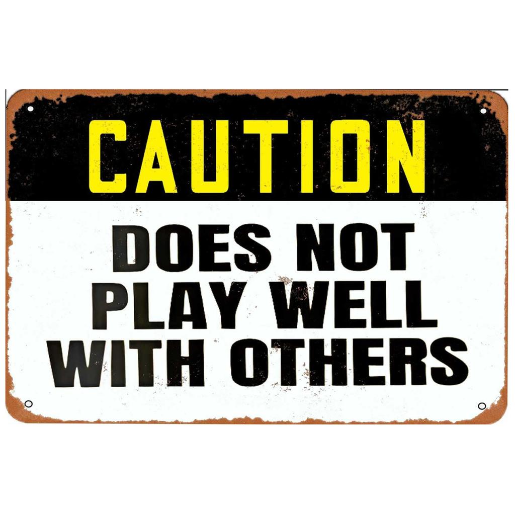 Caution Metal Tin Signs Warning Wall Decoration Plaque Vintage Art Poster Iron Painting for Man Cave Home Cafe Garden Club Bar