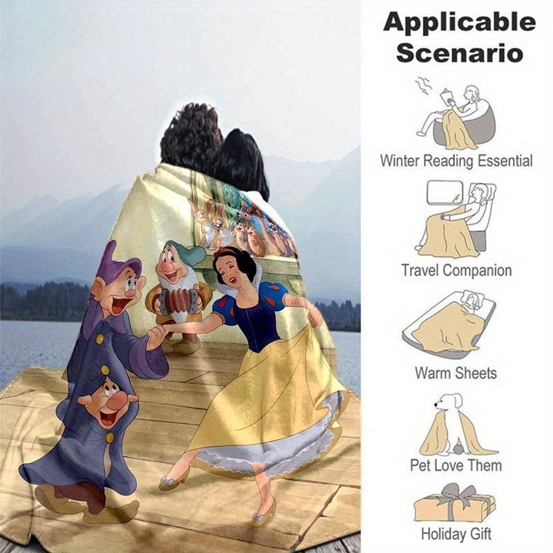 1pc, Snow White and the Seven Dwarfs Blankets! Perfect As Gifts for Bedroom, Living Room, Travel, Camping, Car