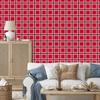 Red and coral checkered wallpaper for living room and bedroom 50x1000
