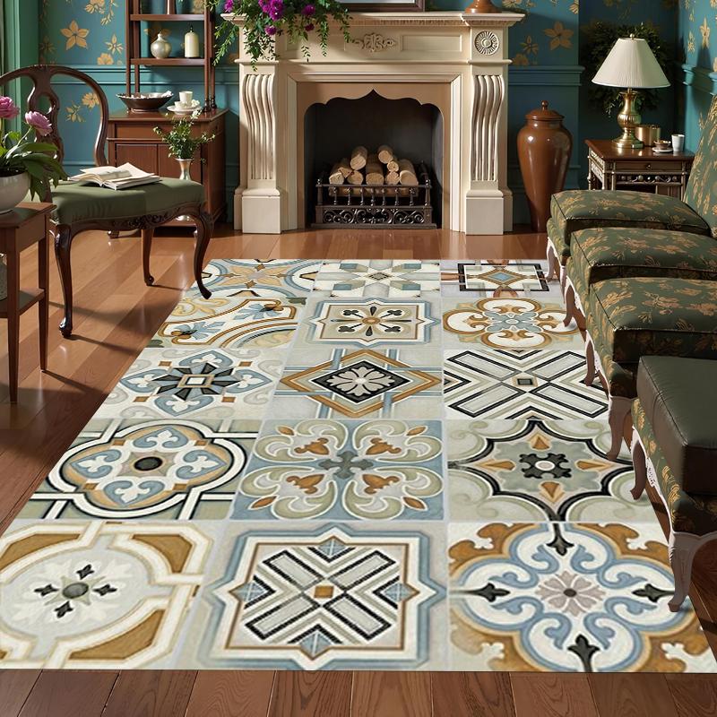 

Patchwork Pattern Living Room Rug Carpet Home Decoration Non Slip Floor Mat Geometric Pattern Large Area Rug Nordic Style 40X60CM