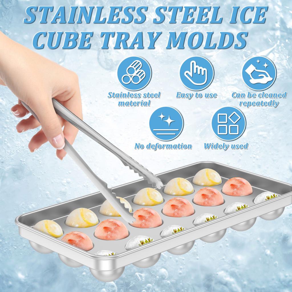 Rund iskubbricka Kreativ isbollsmakare i rostfritt stål Rund whiskyisfärform DIY-form för vin, dryck, bar, restaurang