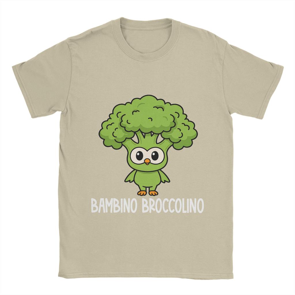 Italian Brainrot Characters Bambino Broccolino Pure Cotton TShirt  ONeck Fashion Tee Shirt Plus Size Custom Logo Clothing