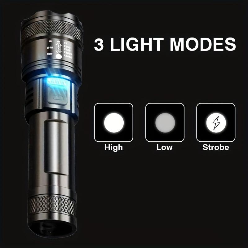 Ultra-High Power Flashlight Digital Electronic Display Waterproof Torch Zoom Hand Light Outdoor Camping Lantern