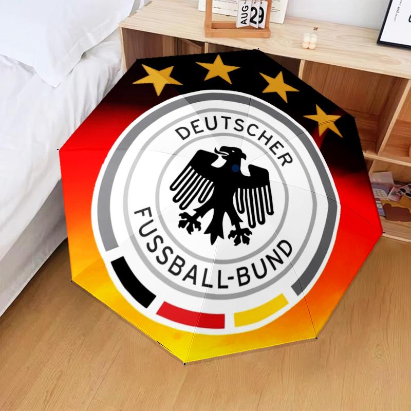 1PC Germany Football Emblem Printed Umbrella Folding umbrella, automatic umbrella 8-Frame for Travel, camping Fan gifts Christmas Gifts