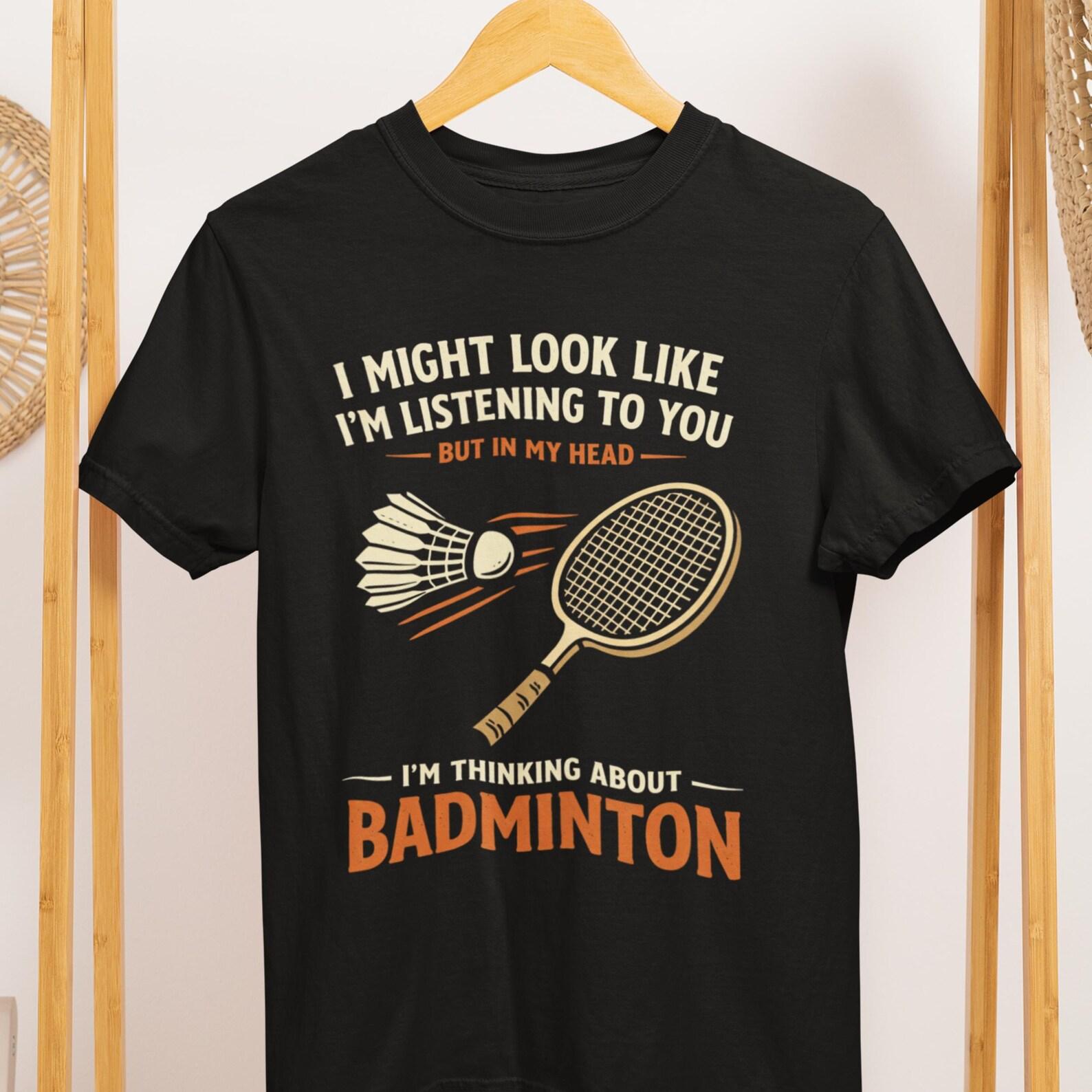 Badminton t shirt funny badminton lover gift shuttlecock racket sports tee M