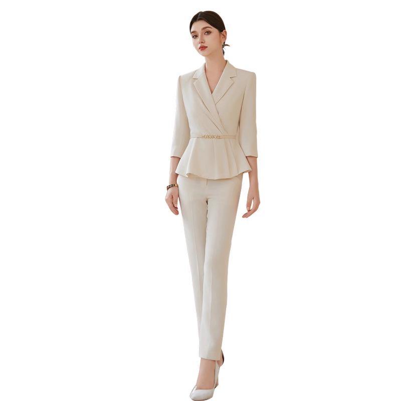 High-End Light-Colored Professional Office Suit for Medical and Beauty Professionals
