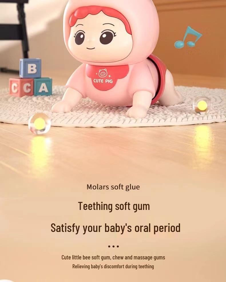 Electric Crawling Baby Doll with Sound: Head Lifting Training Toy for Early Education, 0-1 Year Olds, 6 Months+