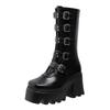 Mode High Heels Damen Mid-Calf Stiefel Mode Chunky Schuhe Designer Plateau Damenstiefel 2025 Winter Pumps Bequeme Chelsea Botas Mujer