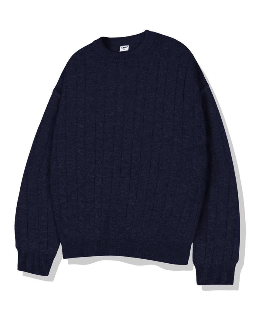 ULIFEZIP Simple Round Neck Cable Knit 5 Colors [Ulzk_1001]