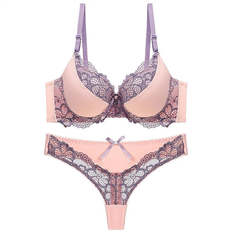 Neue Damen-BHs, modisch, sexy Spitzen-BH, Push-Up, Übergröße, dünne Körbchen, Bügel-BH, Bügel-Dessous, Unterwäsche, Tanga