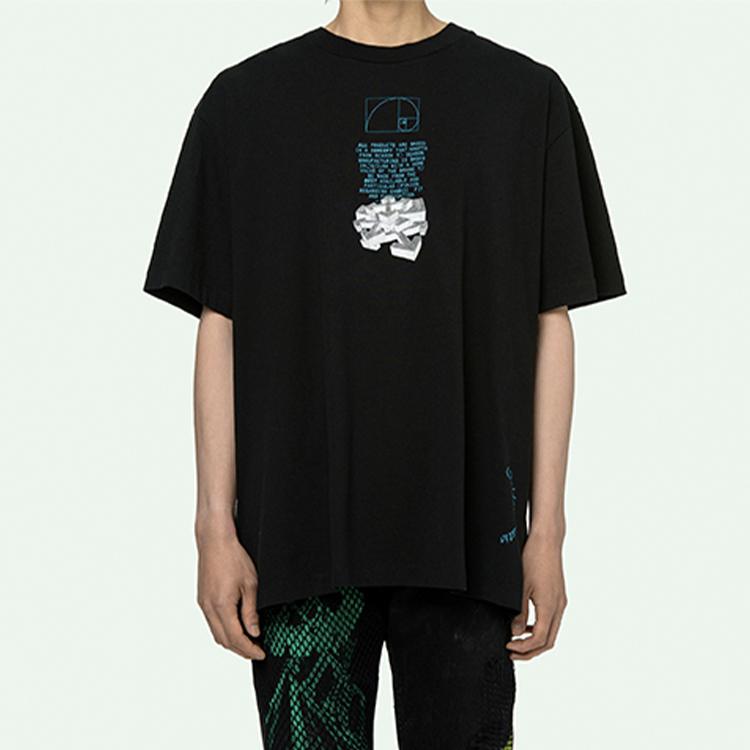 Off-White Dripping Arrows Short Sleeve Over T-Shirt Black Men Tops Black White OMAA038R201850051001