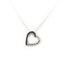 Les Trésors De Lily [M6233] - Silver Necklace 'Love' Black White (rhodium-plated) - 12x12 Mm
